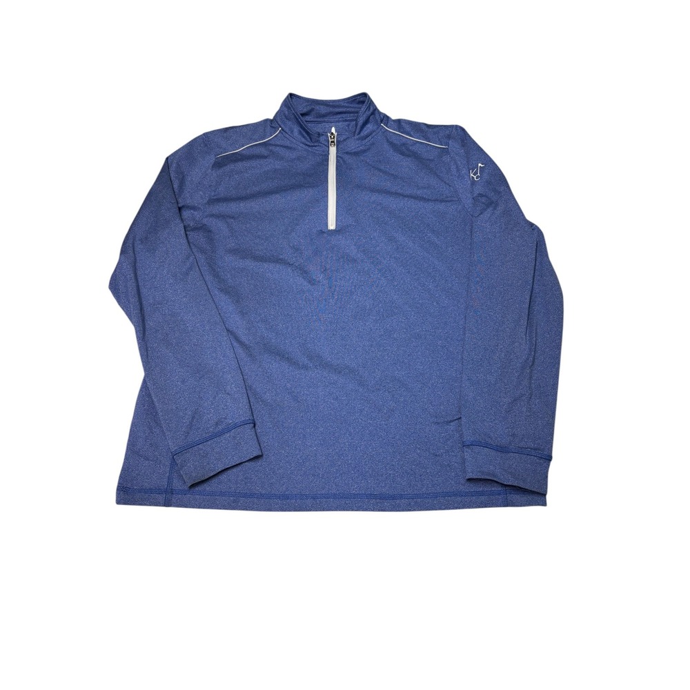 johnnie-O Mens XL Prep-Formance Royal Blue Heather Quarter Zip Pullover